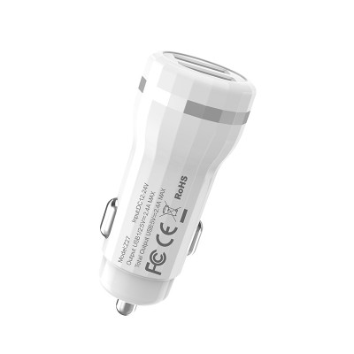 Tẩu sạc 2 cổng 2.4A trên xe hơi Hoco Z27 - Chính hãng