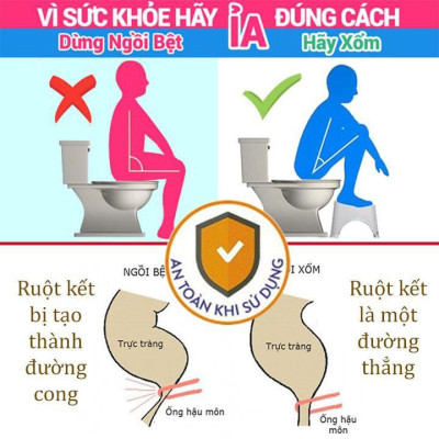 Ghế kê chân toilet chống táo bón - Ghế kê chân đi vệ sinh - Ghế kê chân làm nail