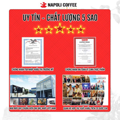 Cà Phê CAPPUCCINO Napoly Coffee Arabica/Robusta Hòa Tan Giữ Hương Vị Cà Phê, Đậm Đà, Thơm Béo Của Sữa - Túi 18 Gói x29g