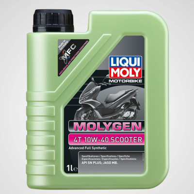 Dầu nhớt tổng hợp chuyên dụng cho xe tay ga Molygen Liqui Moly 1L 10W40 21719 - Tặng kèm 1 khăn lau chuyên dụng 3M màu ngẫu nhiên