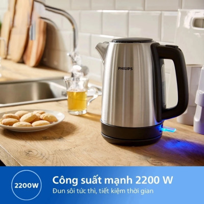 Ấm Đun Nước Philips 1.7L HD9350/90, công suất 2000w | Hàng Chính Hãng