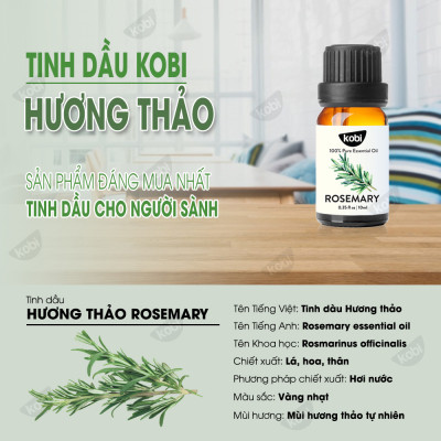Combo 3 Tinh Dầu Xông Phòng Kobi: Tinh Dầu Sả Chanh (30ml) + Tinh Dầu Hương Thảo (30ml) + Tinh Dầu Bưởi (30ml) - Tinh Dầu Thiên Nhiên Nguyên Chất, Tốt Cho Bé Sơ Sinh, Giúp Giữ Ấm Cơ Thể, Phòng Ngừa Bệnh Hô Hấp Hiệu Quả