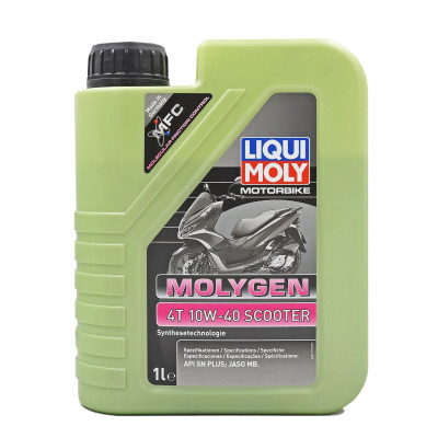 Dầu nhớt tổng hợp chuyên dụng cho xe tay ga Molygen Liqui Moly 1L 10W40 21719 - Tặng kèm 1 khăn lau chuyên dụng 3M màu ngẫu nhiên